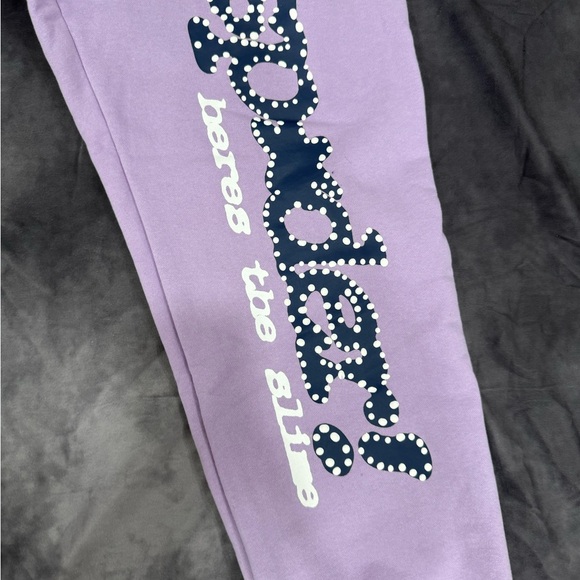 Sp5der Violet Purple Sweatpants authentic - Picture 7 of 14